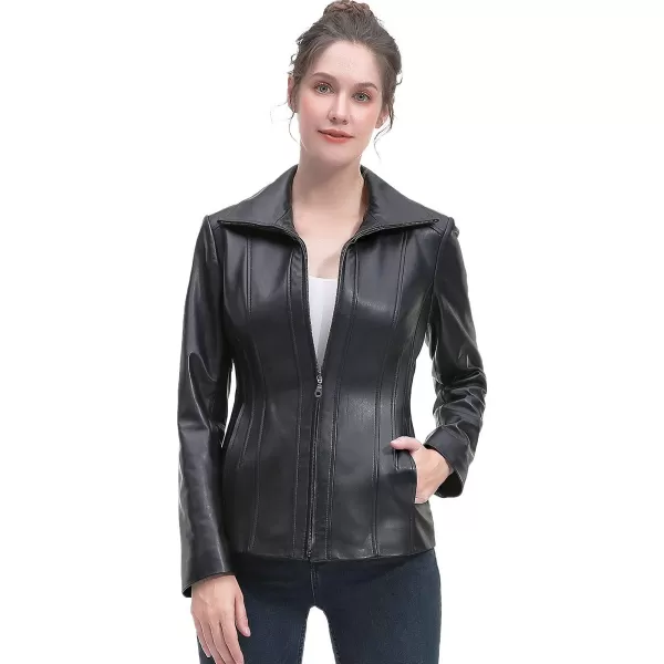 BGSD Women New Zealand Lambskin Leather Jacket Regular amp Plus Size amp PetiteBlack