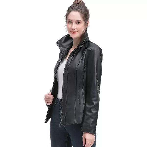 BGSD Women New Zealand Lambskin Leather Jacket Regular amp Plus Size amp PetiteBlack