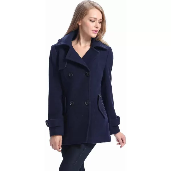 BGSD Women Piper Wool Pea Coat Regular amp Plus Size amp PetiteNavy