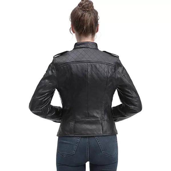 BGSD Women Quilted New Zealand Lambskin Leather Jacket Regular amp Plus Size amp PetiteBlack