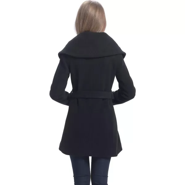BGSD Women Robin Wool Fold Collar CoatBlack