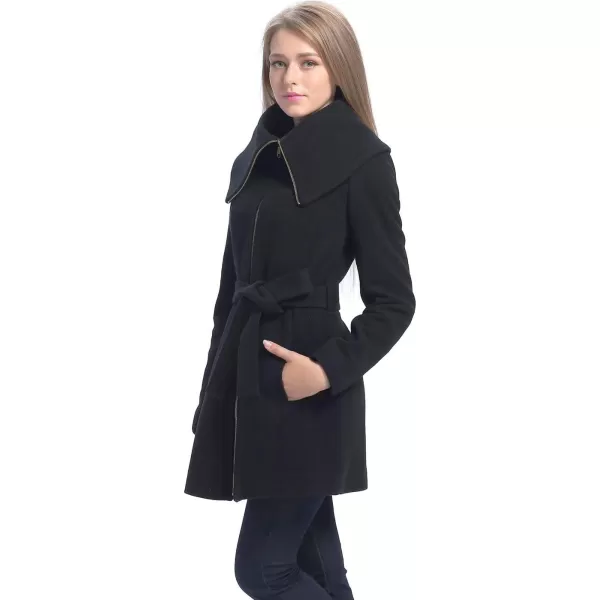 BGSD Women Robin Wool Fold Collar CoatBlack
