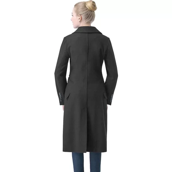 BGSD Women Romina Wool Long Walking Coat Regular and Plus SizeBlack