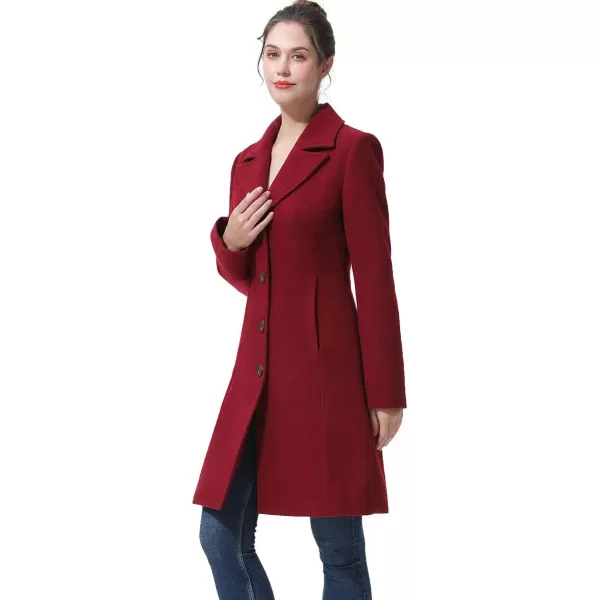 BGSD Women Ros Wool Walking Coat Regular amp Plus Size amp PetiteWine