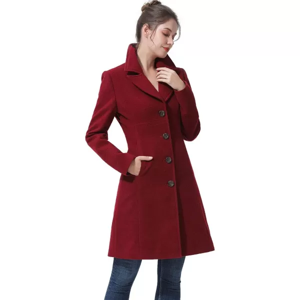 BGSD Women Ros Wool Walking Coat Regular amp Plus Size amp PetiteWine