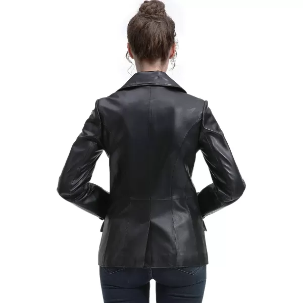 BGSD Women Ruth New Zealand Lambskin Leather Blazer Jacket Regular amp Plus Size amp PetiteBlack