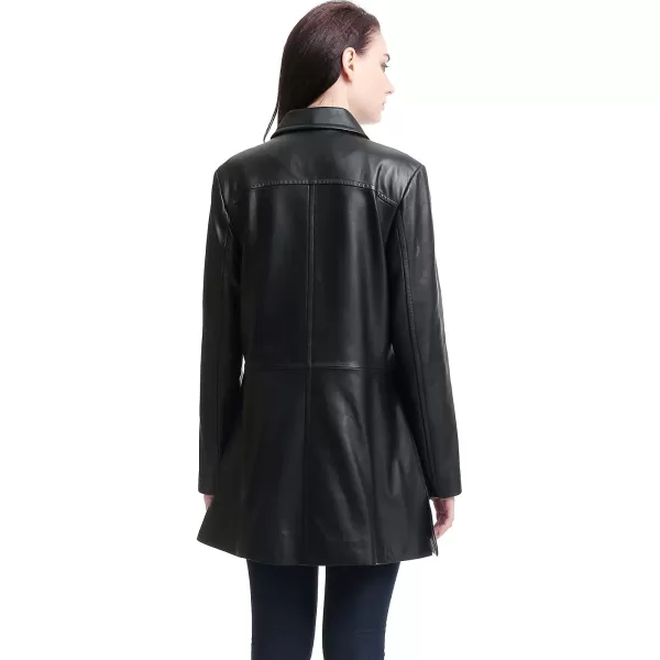 BGSD Women Sarah Lambskin Leather Coat Regular amp Plus Size amp PetiteBlack