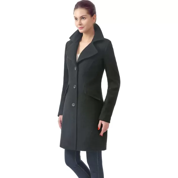 BGSD Women Sasha Wool Walking Coat Regular and Plus SizeBlack