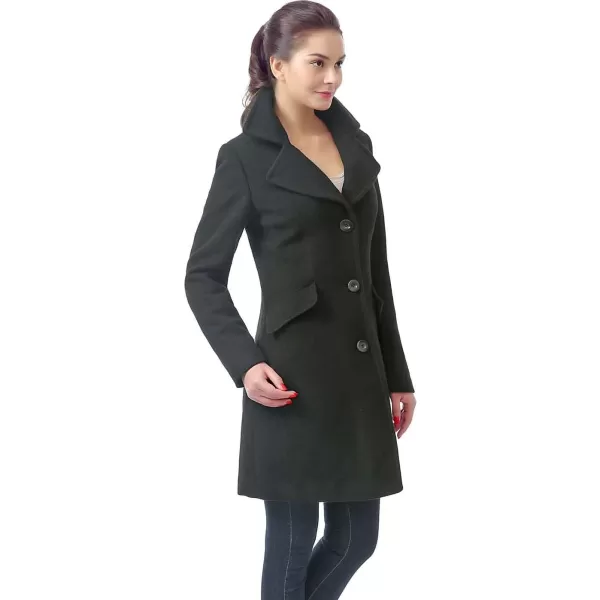 BGSD Women Sasha Wool Walking Coat Regular and Plus SizeBlack