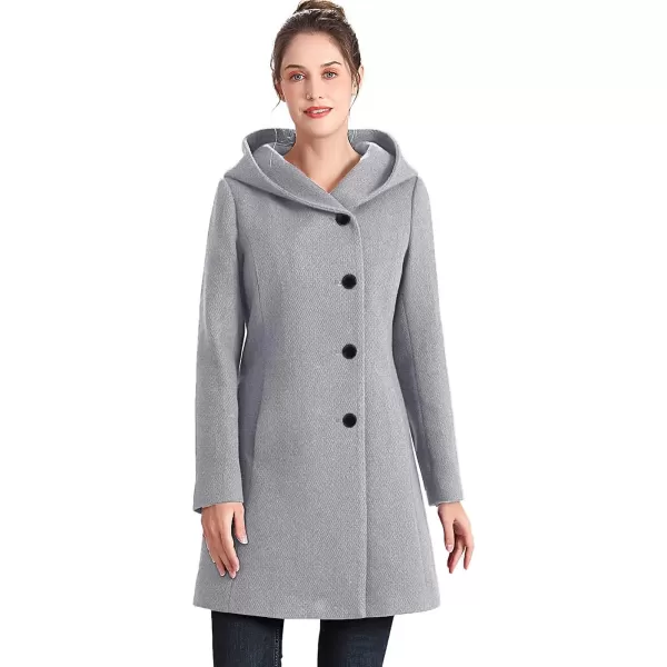 BGSD Women Sol Wool Asymmetrical Hooded Walker Coat Regular amp Plus Size amp PetiteGray