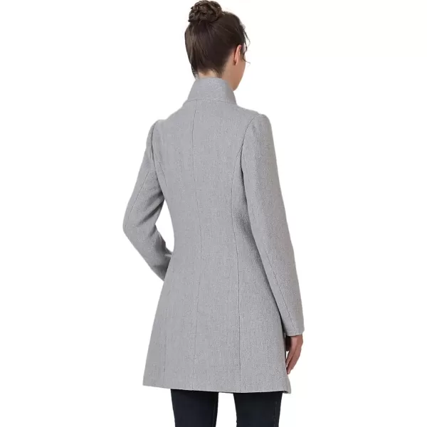 BGSD Women Sue Wool Stand Collar Walker CoatGray