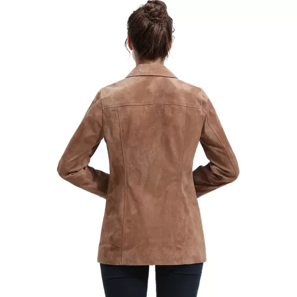 BGSD Women Suede Leather Coat Regular amp Plus Size amp PetiteCaramel