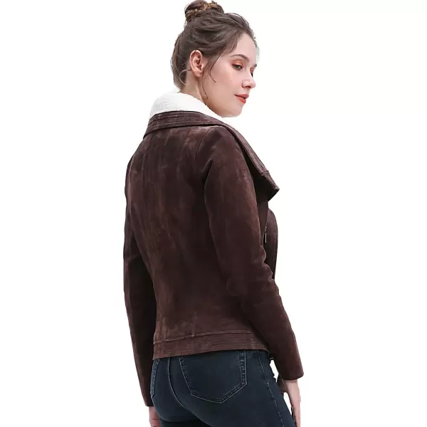 BGSD Women Suede Leather Jacket Regular amp Plus Size amp PetiteBrown