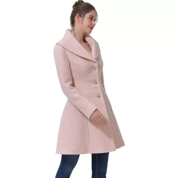 BGSD Women Tia Fit amp Flare Boucle Wool Coat Regular amp Plus Size amp PetiteBlush