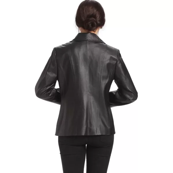 BGSD Women Tina Lambskin Leather Scuba Jacket Regular amp Plus Size amp PetiteBlack