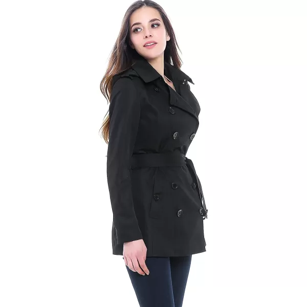 BGSD Women Tori Waterproof Hooded Short Trench CoatBlack