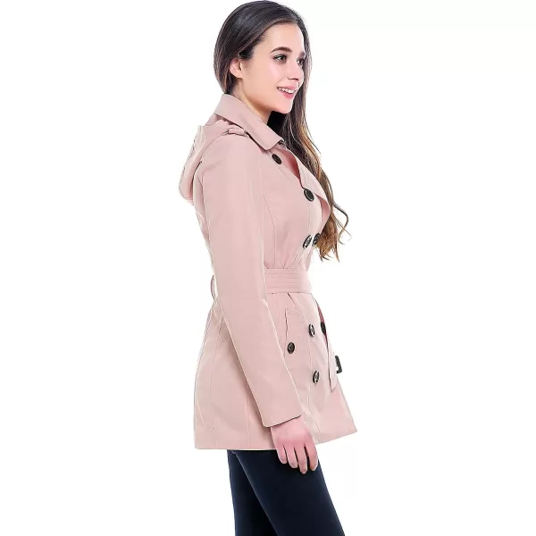 BGSD Women Tori Waterproof Hooded Short Trench CoatBlush