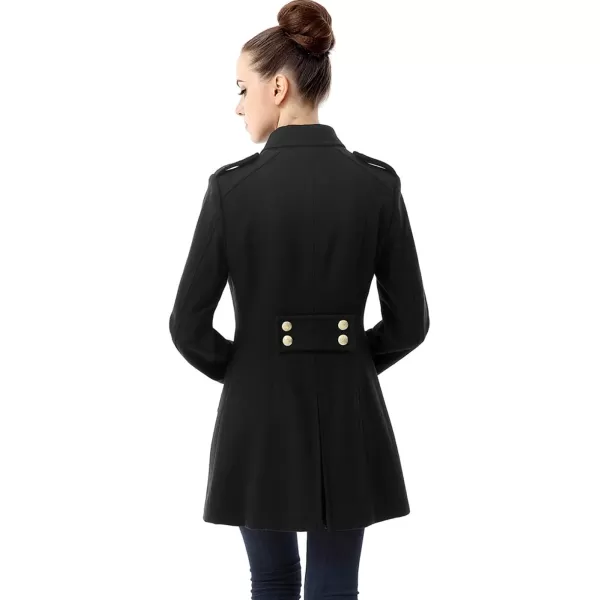 BGSD Women Victoria Wool Fitted Military Melton Coat Regular amp Plus Size amp PetiteBlack