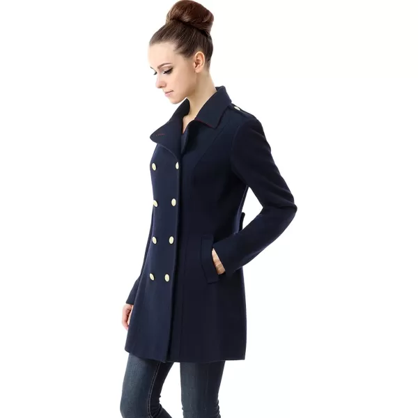 BGSD Women Victoria Wool Fitted Military Melton Coat Regular amp Plus Size amp PetiteNavy