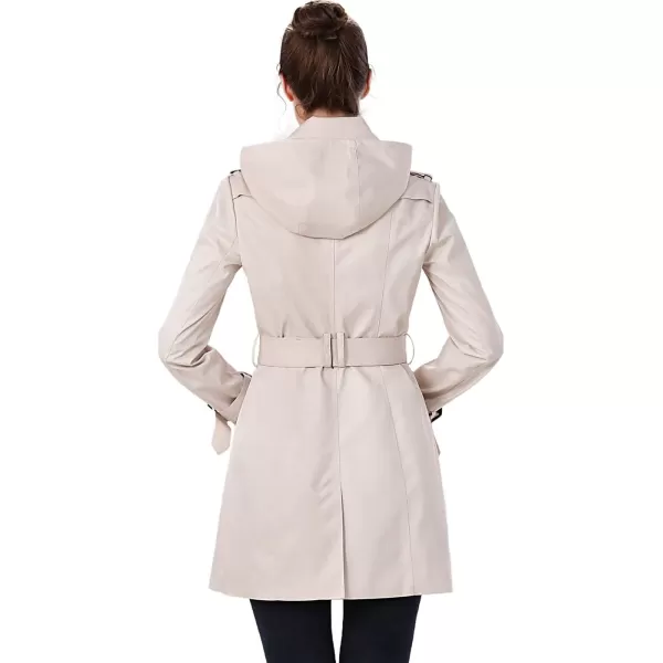 BGSD Women Viv Waterproof Hooded Mid Length Trench CoatBiscuit