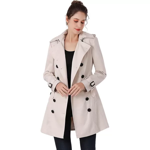 BGSD Women Viv Waterproof Hooded Mid Length Trench CoatBiscuit