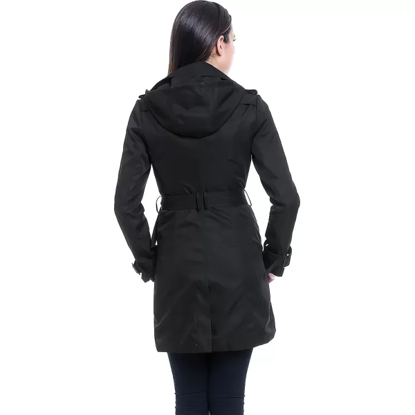 BGSD Women Viv Waterproof Hooded Mid Length Trench CoatBlack