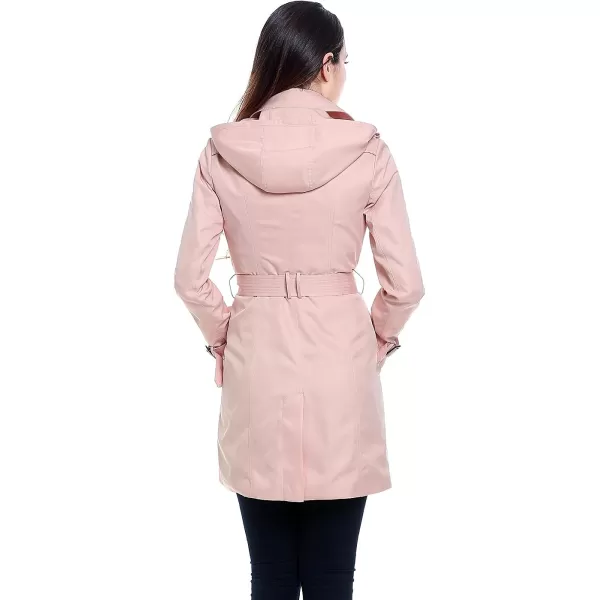 BGSD Women Viv Waterproof Hooded Mid Length Trench CoatBlush