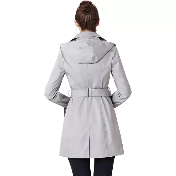 BGSD Women Viv Waterproof Hooded Mid Length Trench CoatGray