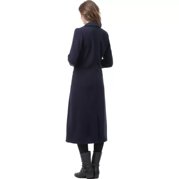 BGSD Women Vivian Double Breasted Wool Long Coat Regular and Plus SizeBlack