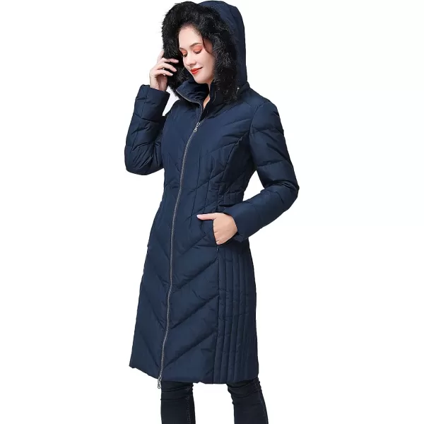 BGSD Women Waterproof Hooded Long Down Coat Novelty Winter Jacket  Regular amp Plus SizeNavy