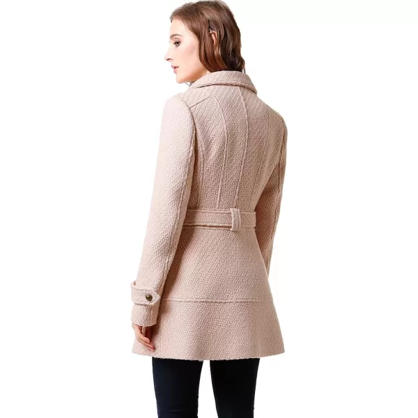 BGSD Women Wool Belted Walking CoatBlush