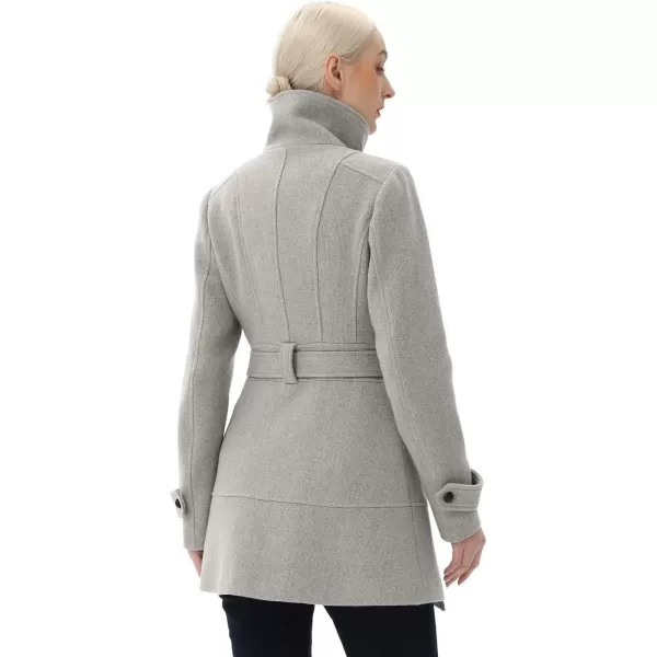 BGSD Women Wool Belted Walking CoatGray