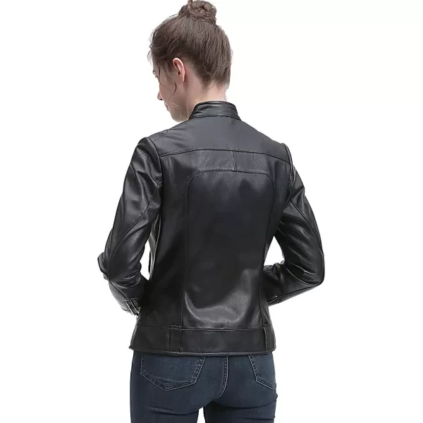 BGSD Women Zip Front New Zealand Lambskin Leather Jacket Regular amp Plus Size amp PetiteBlack