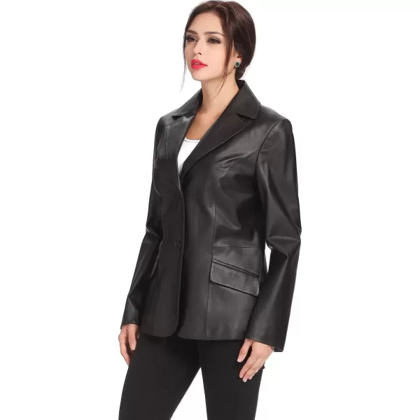 BGSD Womens Angie Two Button Leather Blazer SBGSD Womens Angie Two Button Leather Blazer S