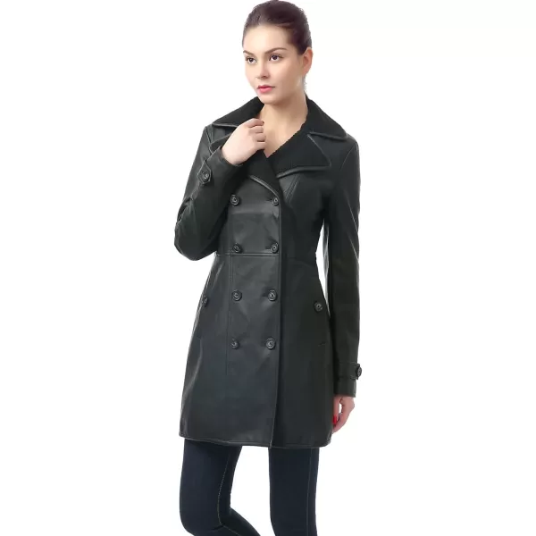 BGSD Womens Lorin Faux Leather Long Walking CoatBlack