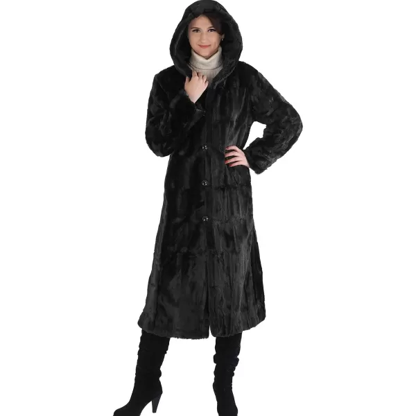 BGSD Womens Lorraine Hooded Reversible Faux Mink Fur Maxi Walking CoatBGSD Womens Lorraine Hooded Reversible Faux Mink Fur Maxi Walking Coat