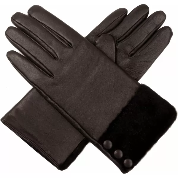 Luxury Lane Womens Lambskin Leather Gloves with Cashmere Lined Black MediumLuxury Lane Womens Lambskin Leather Gloves with Cashmere Lined Black Medium