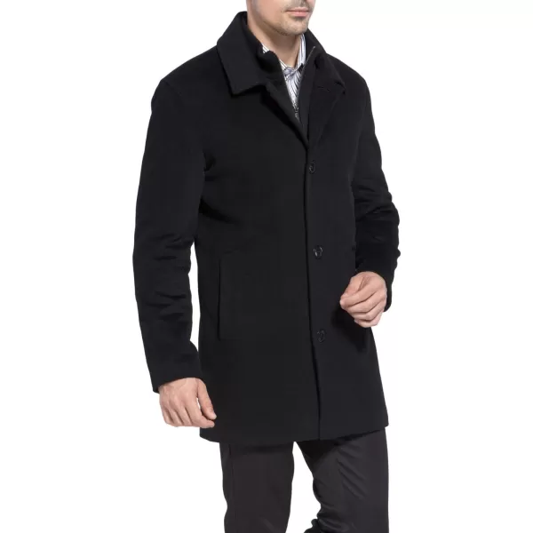 MODERM Men Justin Cashmere Wool Blend Car Coat  Regular and Big amp TallBlack