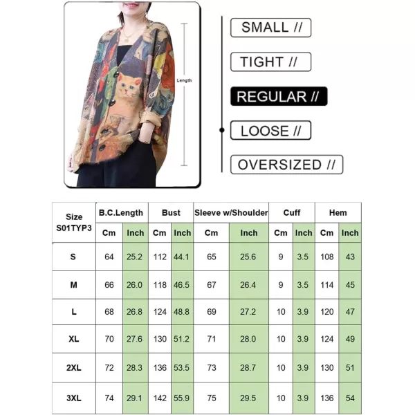 YESNO Cardigan Sweaters for Women Open Front Sweater Graphic V Neck Knit Tops with Pockets S01TYP3Y S01 as Picture111