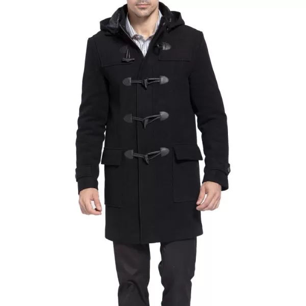 BGSD Men Benjamin Wool Blend Classic Duffle Coat  Regular and Big amp TallBlack