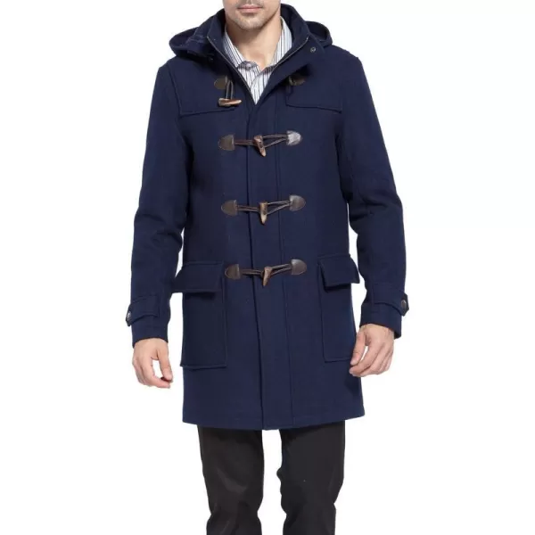 BGSD Men Benjamin Wool Blend Classic Duffle Coat  Regular and Big amp TallNavy