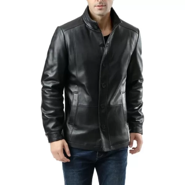 BGSD Men Brady New Zealand Lambskin Leather City JacketBlack