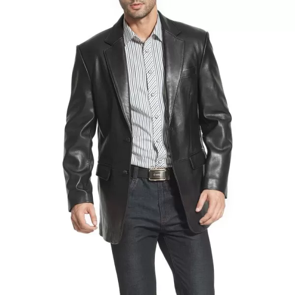 BGSD Men Classic 2Button New Zealand Lambskin Leather Blazer Sport Coat Jacket Regular Big amp Tall and ShortBlack