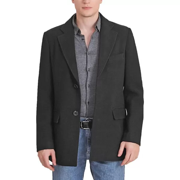 BGSD Men Duke Classic Cashmere Wool Blend Coat  Regular and Big amp TallBlack