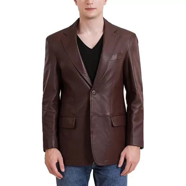 BGSD Men Grant 2Button Leather Blazer Lambskin Sport Coat Jacket Regular Big amp Tall and ShortHazelnut