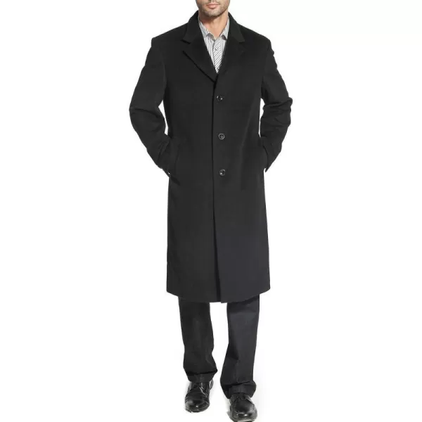 BGSD Men Henry Cashmere Wool Blend Long Walking Coat  Regular Big amp Tall and ShortBlack