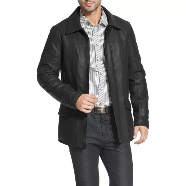 BGSD Men Hunter Lambskin Leather Coat Regular Tall and ShortBlack