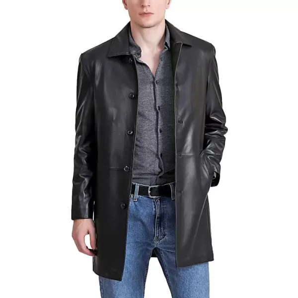 BGSD Men Peter ThreeQuarter Lambskin Leather Car Coat Regular Big amp Tall and ShortBlack