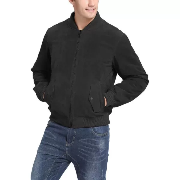 BGSD Men Urban Leather Bomber Jacket Regular and Big amp TallBlack