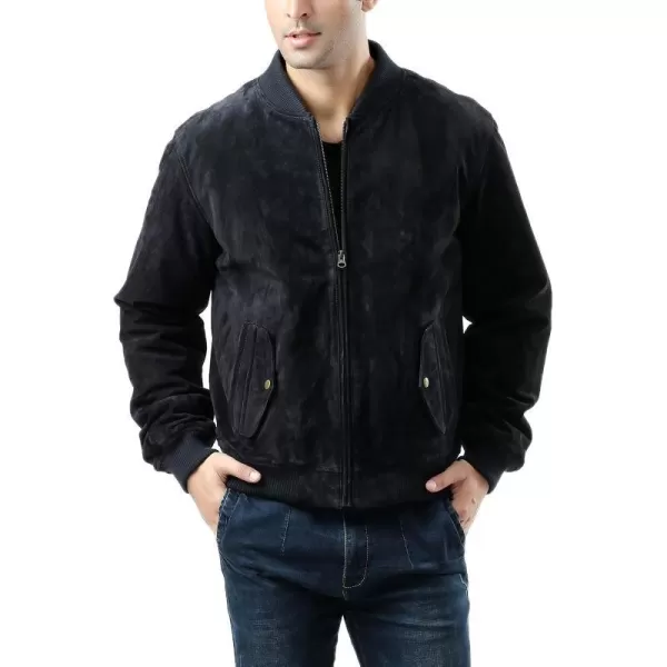 BGSD Men Urban Leather Bomber Jacket Regular and Big amp TallNavy